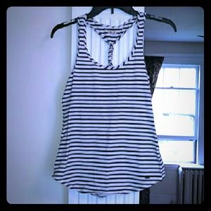 Hollister Navy Blue & White Stripped Tank Top