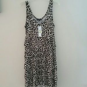 Leopard print layered/tiered sun dress