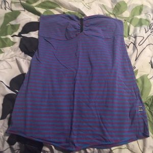 Purple/blue strapless shirt