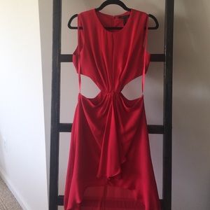 BCBGmaxazria coral/red dress with side cutouts