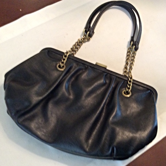 Apt. 9 Black Bag with Brass Chain and Closure