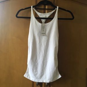 White Bebe Twist Racer Back Tank