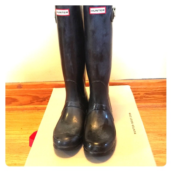Hunter rain boots black