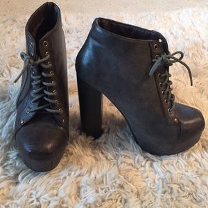 Slate Gray Platform Booties
