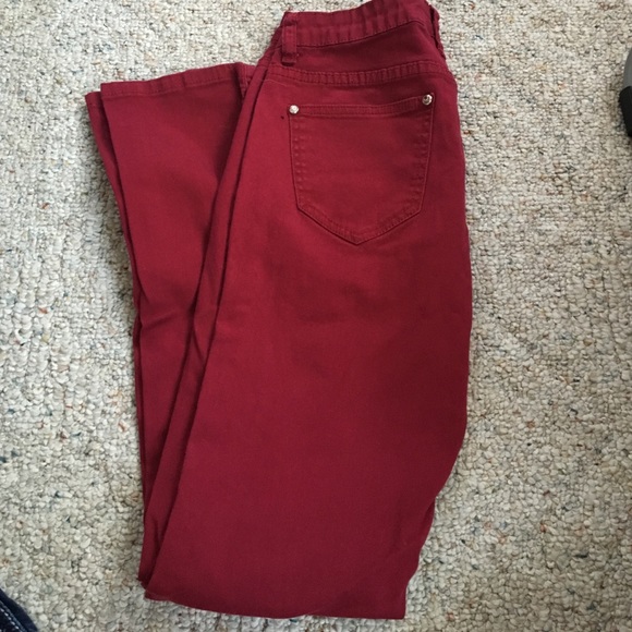 Maroon skinny jeans