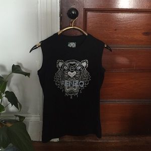 Kenzo black tiger muscle shirt, S