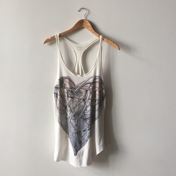 Allsaints Graphic Print Racerback Tank