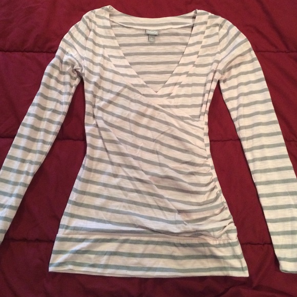 Vanity swoop-neck long sleeve Blouse