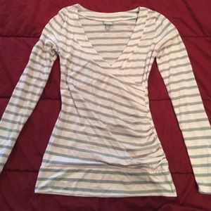 Vanity swoop-neck long sleeve Blouse