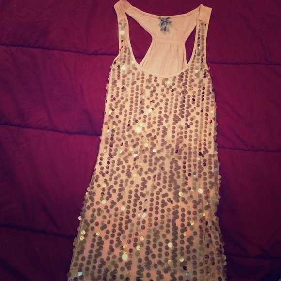 Vanity sequined tank top XS