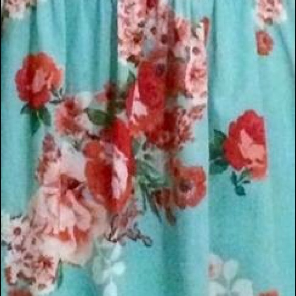 NWT Sea Foam Green Floral Print Rockabilly Dress - Picture 2 of 4