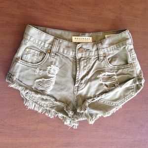 Low Rise Army Green Shorts