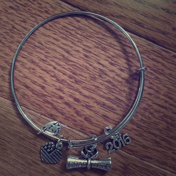 Silver Graduation 2016 Charm Bangle Bracelet