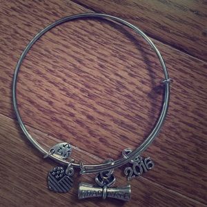 Silver Graduation 2016 Charm Bangle Bracelet