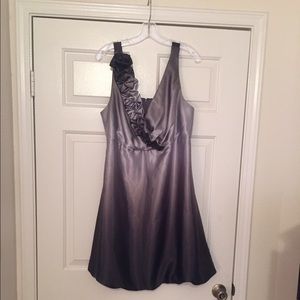 Silk ombre ruffle dress