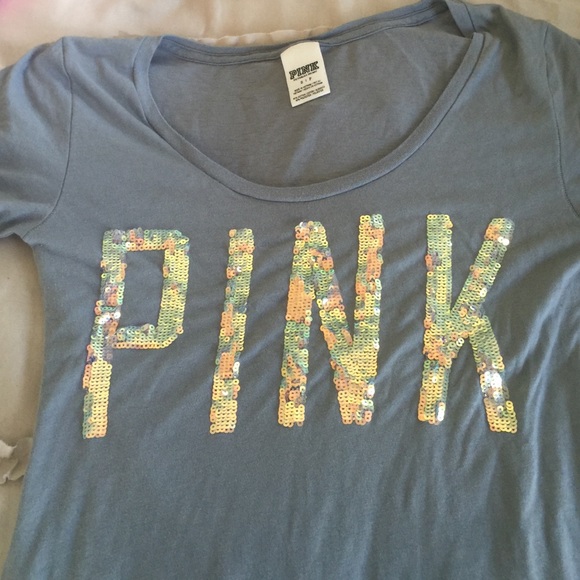 Pink Victoria's Secret shirt.  Blinged out.