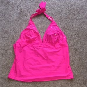Tankini jeweled bathing suit top