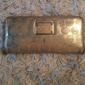 Well Loved Metallic Gold MK Wallet