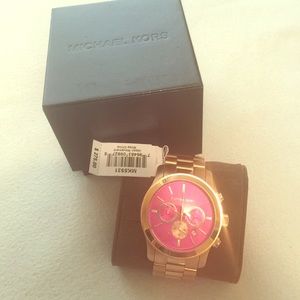 Michael Kors women's pink and gold watch