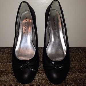 Rampage wedge dressy black shoes.