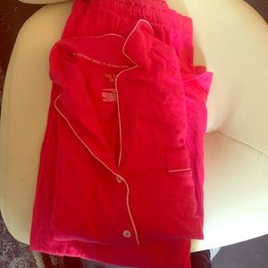 Victoria's Secret pajamas • solid pink • large