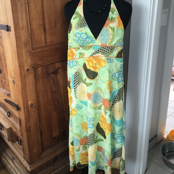 Gorgeous Floral Halter Dress LG