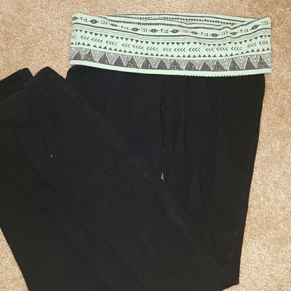 Mint green tribal yoga pants