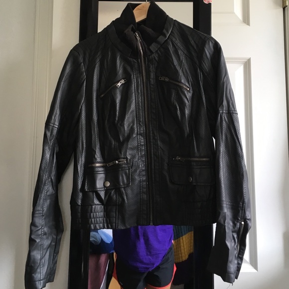 Black leather jacket