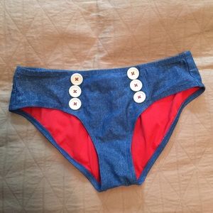 Hipster high rise/ boy brief cut bikini bottom