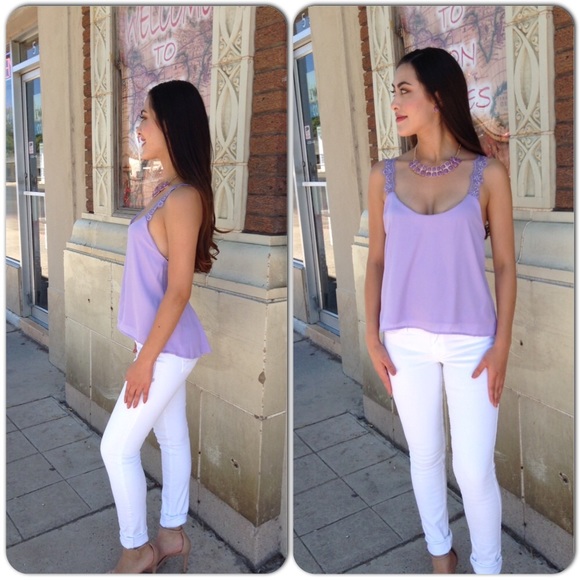 Lavender Lace Camisole Top-SALE - Picture 3 of 4