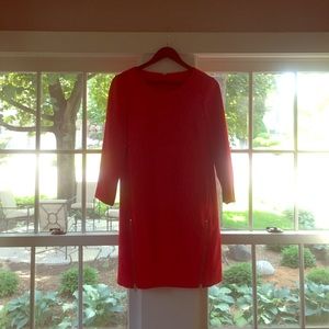 Red J.Crew Zipper Dress