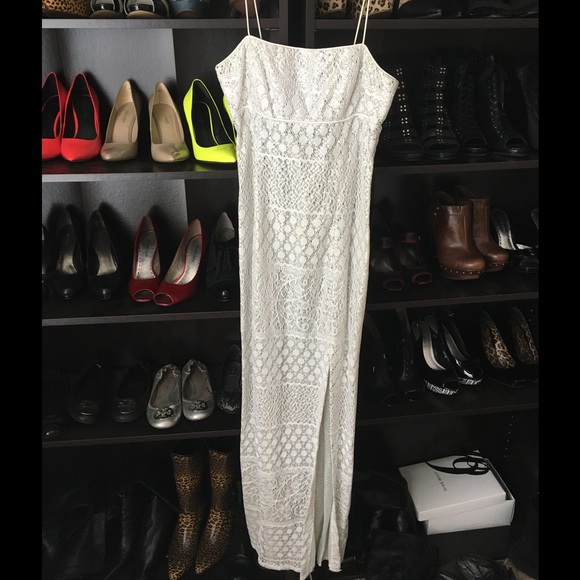 Beautiful White and Silver Dress with split