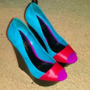 Jessica Simpson color block wedge