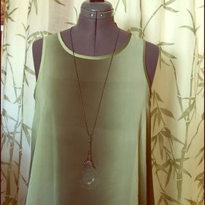 Sheer lightweight green tank