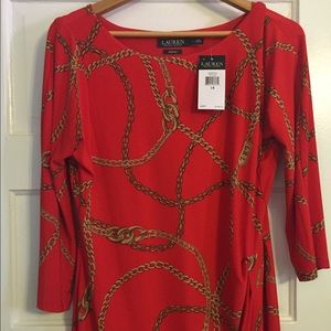 Ralph Lauren Coral/Red mid length dress