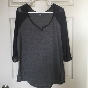 Jersey shirt with mesh sleeves