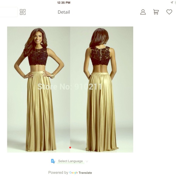 Black lace and gold dress