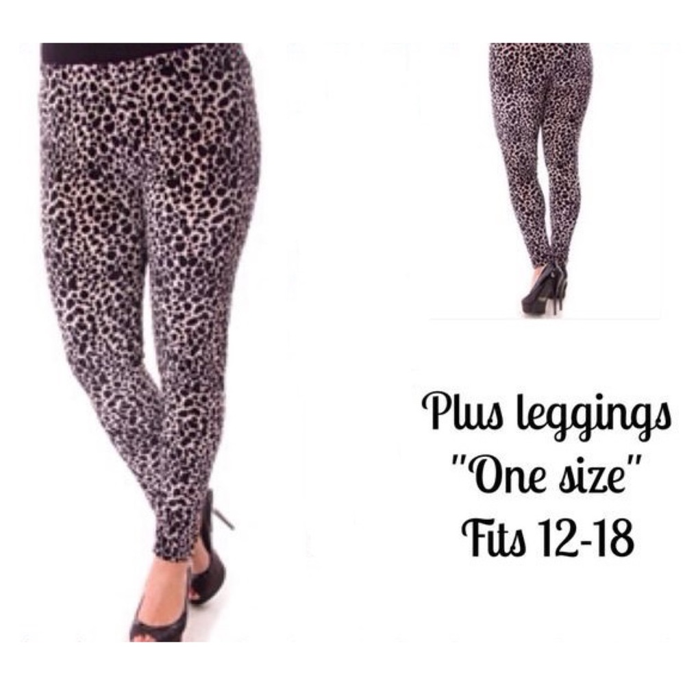 Plus size velvet cheetah leggings