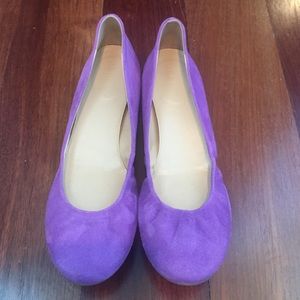 Purple suede ballet flats from j crew