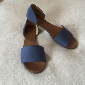 Blue Slip-On Sandals