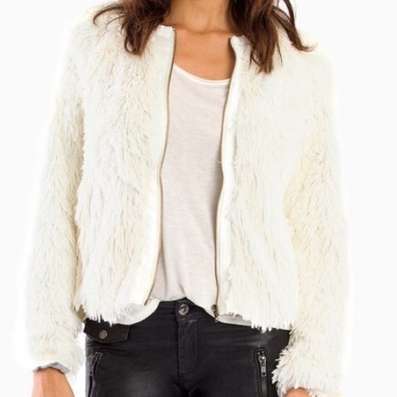 Free People Jackets & Coats White Fuzzy Jacket Poshmark
