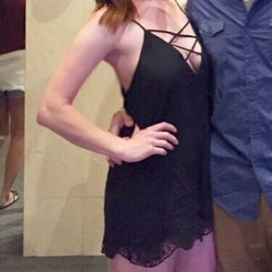 Criss-Cross neckline Romper with leg detail!