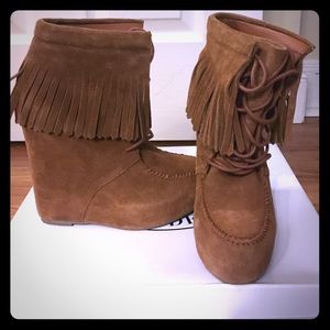 Steve Madden Moccasin Wedge booties