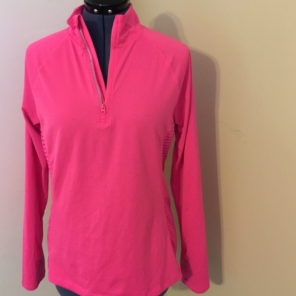 Pink 1/4 zip pull over - sz large