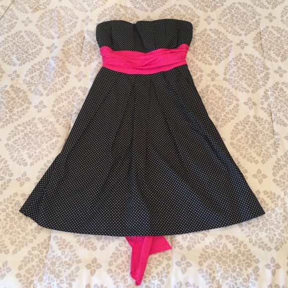 Black and white polka dot cocktail dress