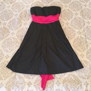 Black and white polka dot cocktail dress
