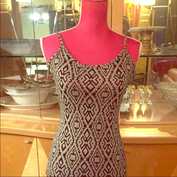 Grey/Black Stretchy Aztec/Tribal Print Mini Dress