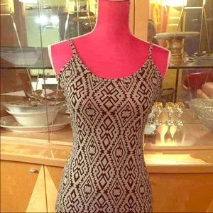 Grey/Black Stretchy Aztec/Tribal Print Mini Dress