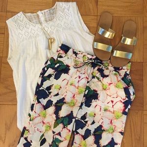 J. Crew Drawstring Pant in Floral Cove