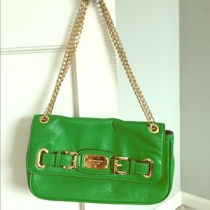 Michael Kors green leather handbag